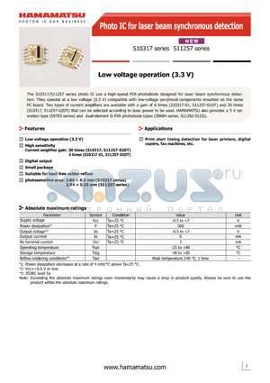 S10317_ETC_KPIC1067E04 datasheet - S10317 series S11257 series