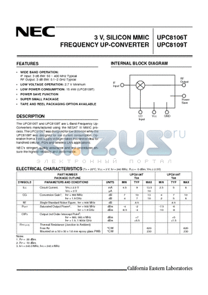 UPC8109T datasheet - 3 V, SILICON MMIC FREQUENCY UP-CONVERTER