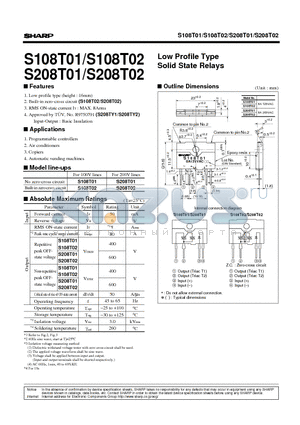 S108T01 datasheet - Low Profile Type Solid State Relays