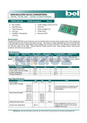 VRPG-22A1AE datasheet - NON-ISOLATED DC/DC CONVERTERS