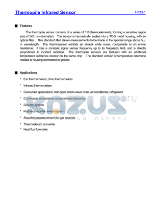 TP337E datasheet - Thermopile Infrared Sensor