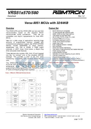 VRS51C570-25-P datasheet - Versa 8051 MCUs with 32/64KB