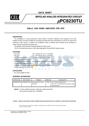 UPC8230TU-E2-A datasheet - BIPOLAR ANALOG INTEGRATED CIRCUIT