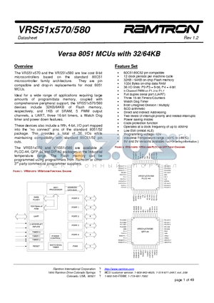 VRS51C580-40-LG datasheet - Versa 8051 MCUs with 32/64KB