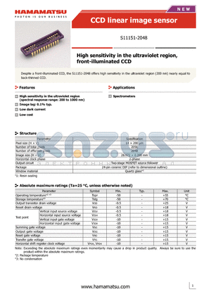 S11151-2048_KMPD1119E04 datasheet - S11151-2048