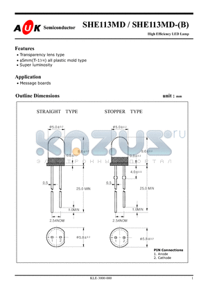 SHE113MD datasheet - High Efficiency LED Lamp