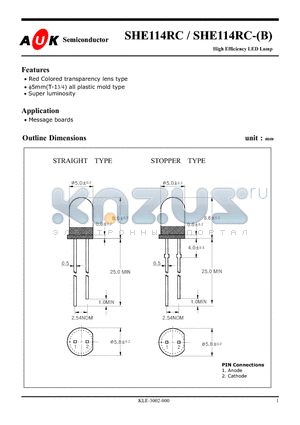 SHE114RC datasheet - High Efficiency LED Lamp