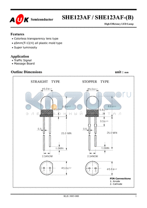 SHE123AF-B datasheet - High Efficiency LED Lamp