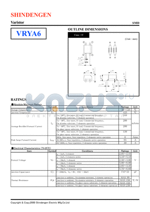 VRYA6 datasheet - Varistor