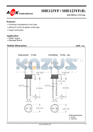 SHE123YF_1 datasheet - High Efficiency LED Lamp