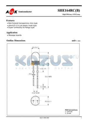 SHE164RC datasheet - High Efficiency LED Lamp