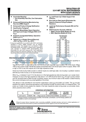 SN74LVTH241IPWREP datasheet - 3.3-V ABT OCTAL BUFFER/DRIVER WITH 3-STATE OUTPUTS