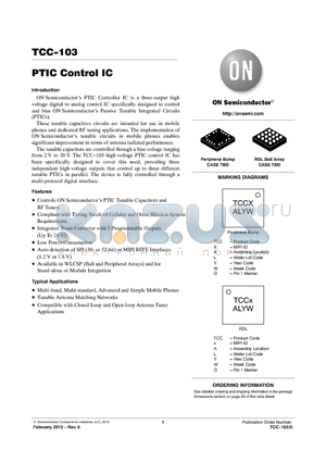 TCC-103A-RT datasheet - PTIC Control IC