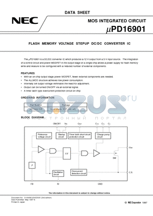 UPD16901 datasheet - FLASH MEMORY VOLTAGE STEPUP DC/DC CONVERTER IC