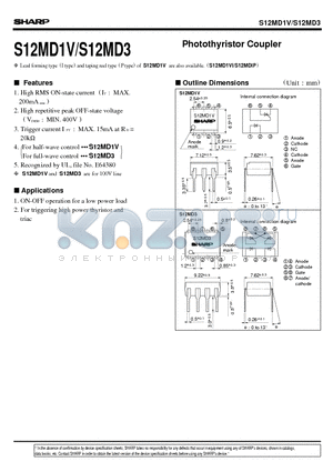 S12MD1V datasheet - Photothyristor Coupler