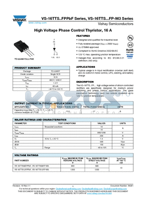 VS-16TTS...FP-M3 datasheet - High Voltage Phase Control Thyristor, 16 A