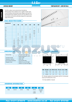 SHJLC1025KXXXX datasheet - SURFACE MOUNT TANTALUM CHIP - LOW ESR SHJL