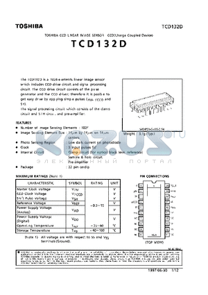TCD132D datasheet - CCD LINEAR IMAGE SENSOR | TCD132D.pdf by Toshiba  Semiconductor | TCD132D documentation view on KAZUS.RU