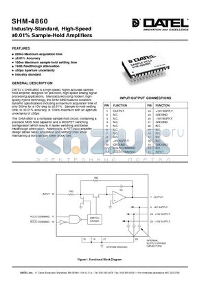 SHM-4860MC datasheet - Industry-Standard, High-Speed a0.01% Sample-Hold Amplifiers