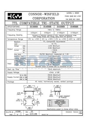 S13R8R datasheet - TTL COMPATIBLE TRI-STATE OUTPUT