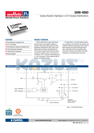 SHM-4860MM datasheet - Industry-Standard, High-Speed a0.01% Sample-Hold Amplifiers