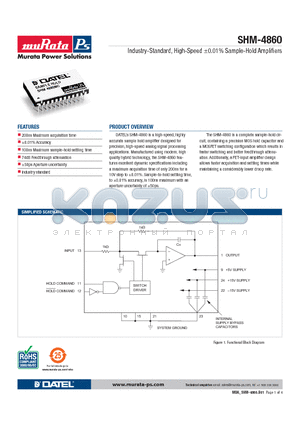 SHM-4860 datasheet - Industry-Standard, High-Speed a0.01% Sample-Hold Amplifiers