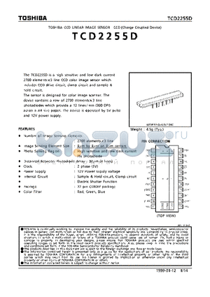 TCD2255D datasheet - CCD LINEAR IMAGE SENSOR