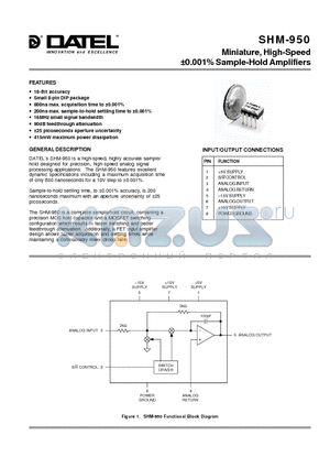 SHM-950MC datasheet - Miniature, High-Speed a0.001% Sample-Hold Amplifiers