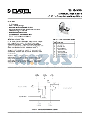 SHM-950MM datasheet - Miniature, High-Speed a0.001% Sample-Hold Amplifiers