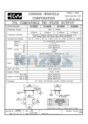 S15R8R datasheet - TTL COMPATIBLE TRI-STATE OUTPUT