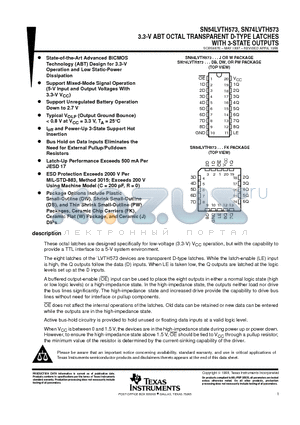 SN74LVTH573PW datasheet - 3.3-V ABT OCTAL TRANSPARENT D-TYPE LATCHES WITH 3-STATE OUTPUTS