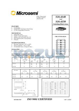 S16-4148 datasheet - Switching Diode Array