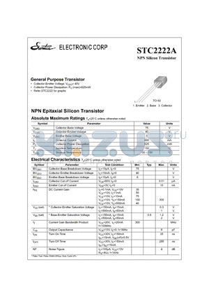 STC2222A datasheet - NPN Silicon Transistor