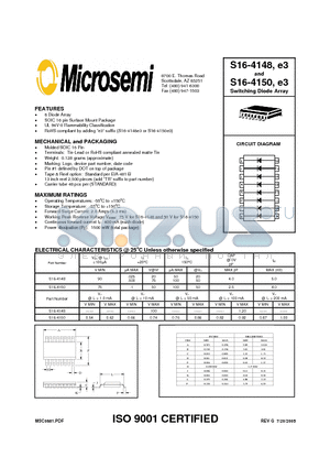 S16-4150 datasheet - Switching Diode Array