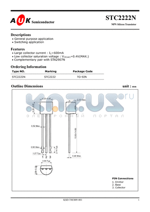 STC2222N datasheet - NPN Silicon Transistor