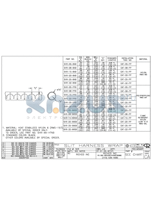 SHR-05-6NB datasheet - SLIT HARNESS WRAP