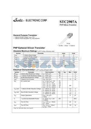STC2907A datasheet - PNP Silicon Transistor