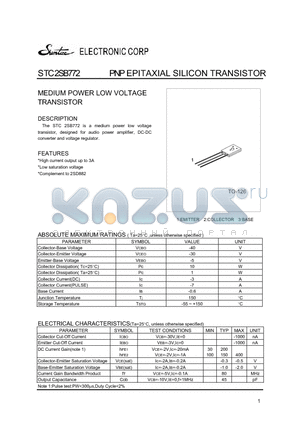STC2SB772 datasheet - PNP EPITAXIAL SILICON TRANSISTOR