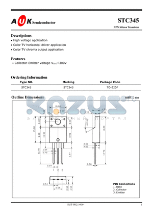 STC345 datasheet - NPN Silicon Transistor