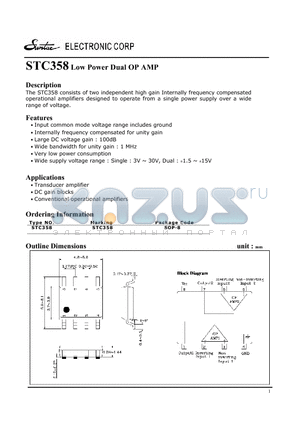 STC358 datasheet - Low Power Dual OP AMP