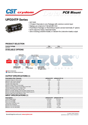 UPD2415TP-10 datasheet - SIP SSR 3 Output Channels in one Package with common control input