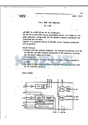 UPD2834C datasheet - MOS Digital Instegrated Circuit