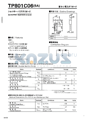 TP801C06 datasheet - SCHOTTKY BARRIER DIODE