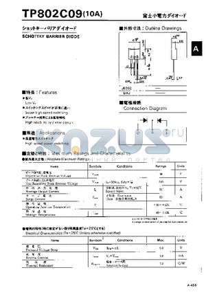 TP802C09 datasheet - SCHOTTKY BARRIER DIODE