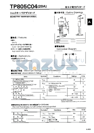 TP805C04 datasheet - SCHOTTKY BARRIER DIODE