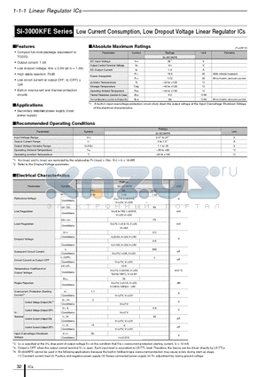 SI-3000KFE datasheet - Low Current Consumption Low Dropout Voltage Linear Regulator ICs