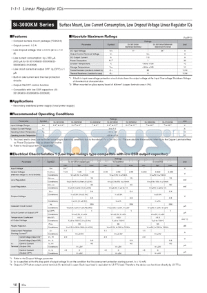 SI-3000KM datasheet - Surface Mount, Low Current Consumption, Low Dropout Voltage Linear Regulator ICs