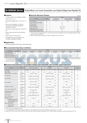SI-3000KM_10 datasheet - Surface Mount, Low Current Consumption, Low Dropout Voltage Linear Regulator ICs