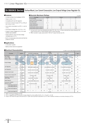 SI-3000KS_10 datasheet - Surface-Mount, Low Current Consumption, Low Dropout Voltage Linear Regulator ICs