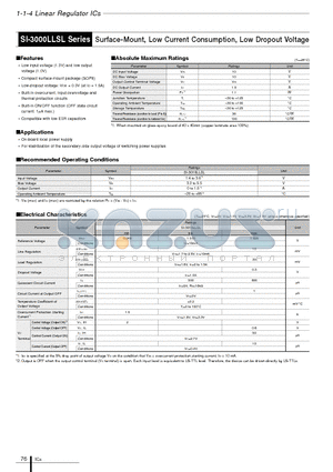 SI-3000LLSL_11 datasheet - Surface-Mount, Low Current Consumption, Low Dropout Voltage